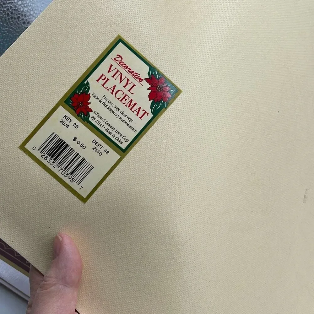 Lot of 4 Town & Country Christmas vintage vinyl placemats.
